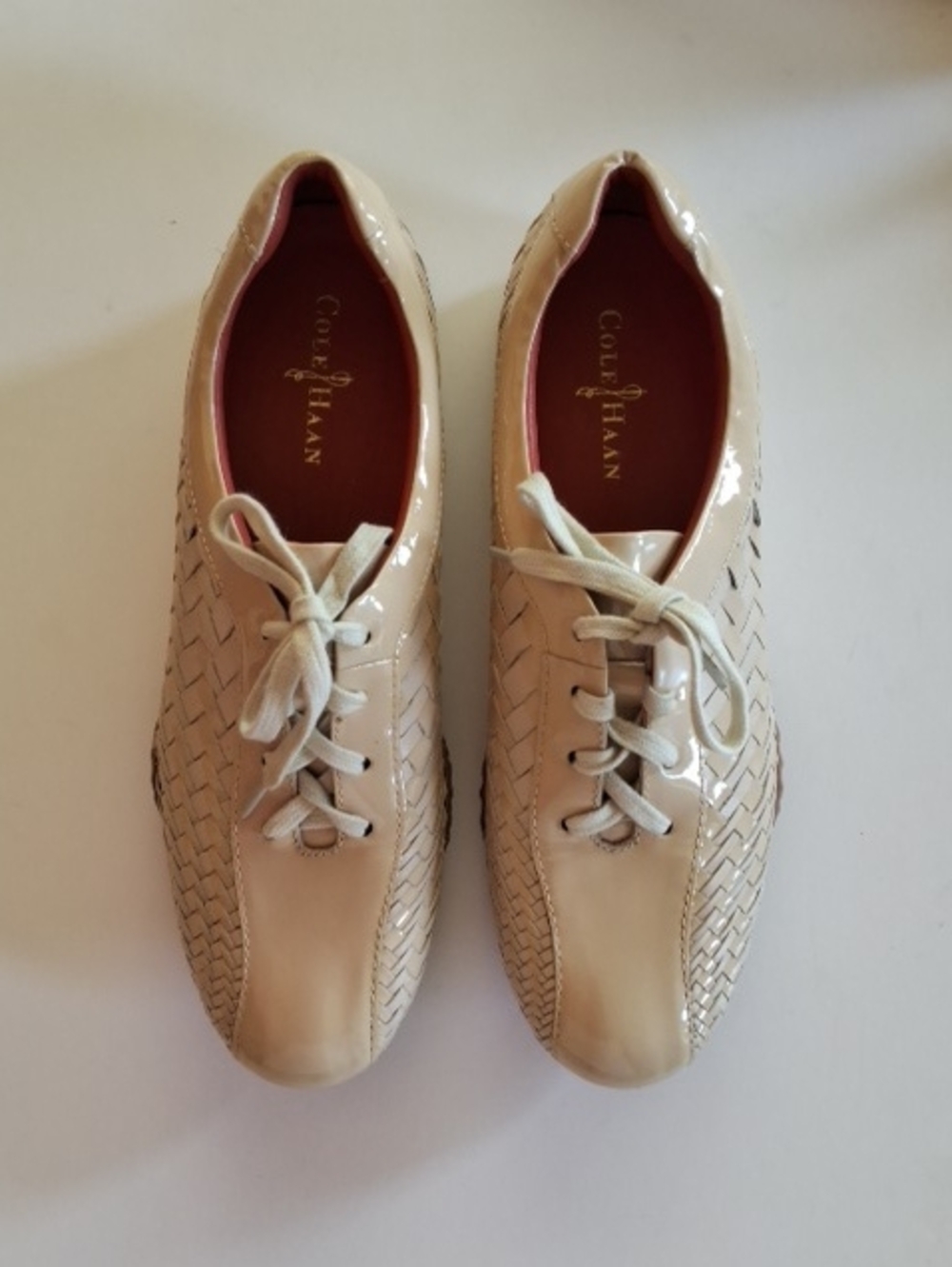 Cole Haan Nike Air Bria Genuine Leather Woven Oxford Lace-Up Sneakers, Size 10 A